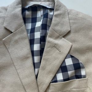 NORDSTROM brand boys linen blazer with madras lining